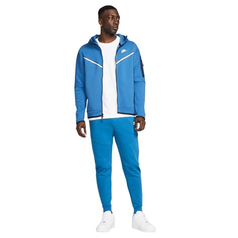 nike tech trainingspak blauw wit|blauw tech fleece.